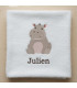 drap de bain personnalisé motif hippopotame
