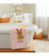 serviette de bain rose brodée lapin