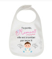 Bavoir Bébé Rigolo - "Maman, tu fais une purée à tomber par terre"