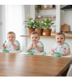 Lot de 3 Bavoirs Bébé pour Triplés - Humour "Pas simple de manger"