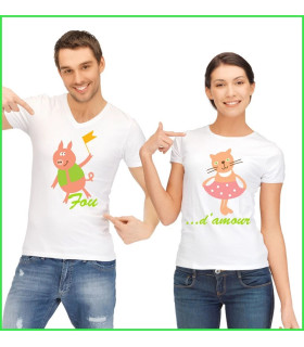 lot de 2 tee shirts rigolos pour couple madame et monsieur