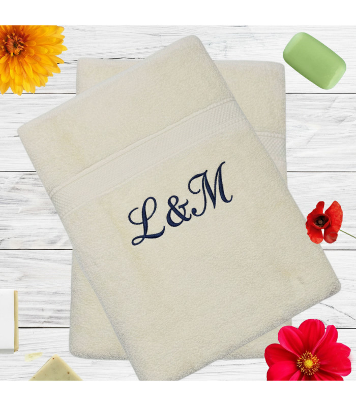 Drap de Bain Vanille – Coton Haut de Gamme – Broderie Personnalisée
