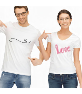 Duo de Tee-shirts Couple "LOVE" - Design Moderne