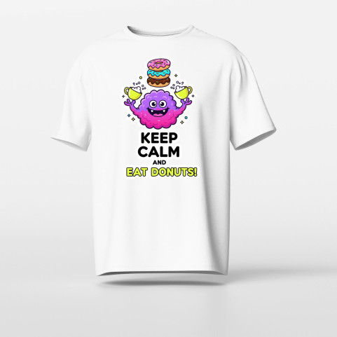 tee shirt original keep calm and eat donuts