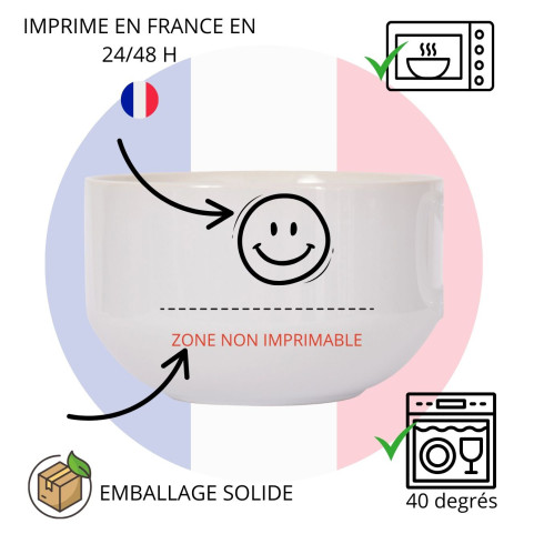 Bol personnalisé "Le bol de mon chéri" - Photo & Texte au verso