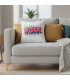 coussin original sur canapé, fuck