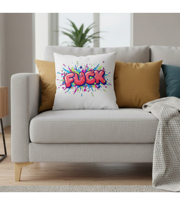 Housse de Coussin Design "Fuck" – Style Urbain & Audacieux