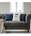Housse de Coussin Moustache "Monsieur" - 100% Polyester
