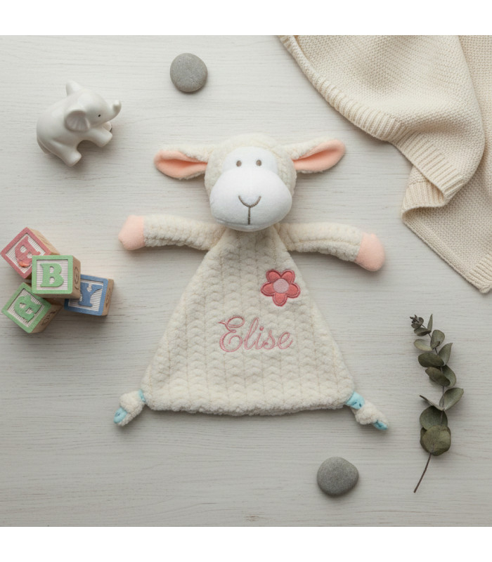 Doudou Plat Mouton Personnalisé au Prénom