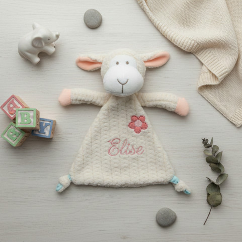 doudou mouton brodé