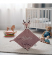 Doudou Plat Faon Personnalisé – Broderie Prénom au Choix