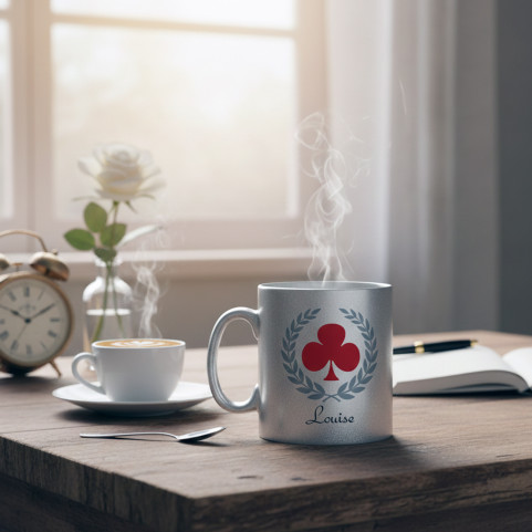 mug argent personnalise