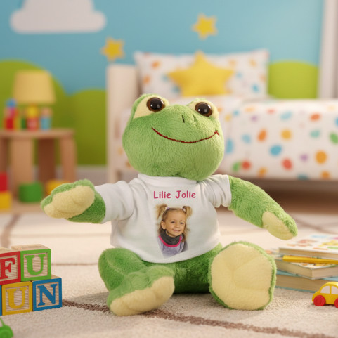 peluche grenouille personnalisée photo