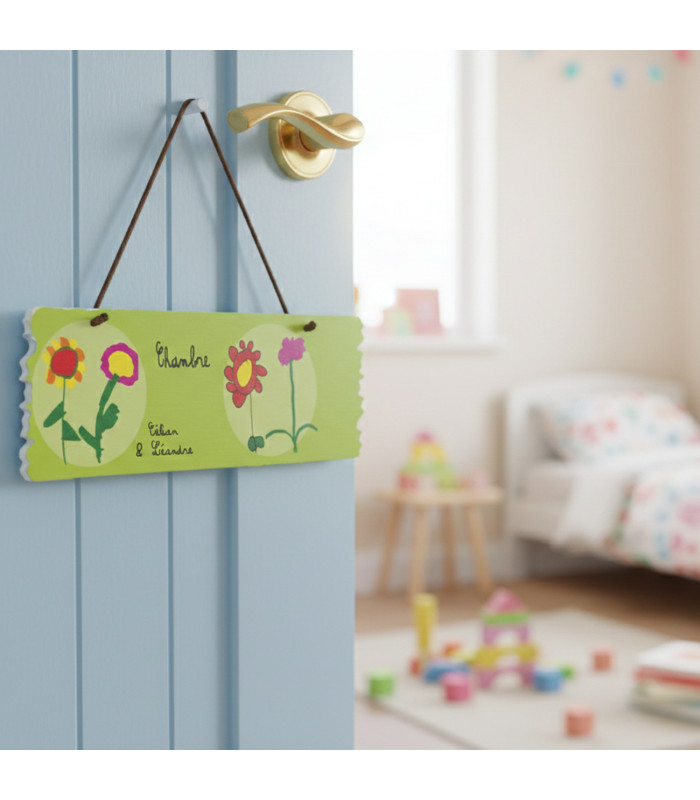 Plaque de Porte Personnalisée "Effet Pop" avec le Dessin de votre Enfant