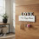 Porte-clés Mural Personnalisé "LOVE" – Support Bois 5 Crochets