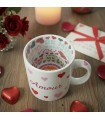 Mug personnalisé "I Love You" – Message surprise et cœurs à l'intérieur