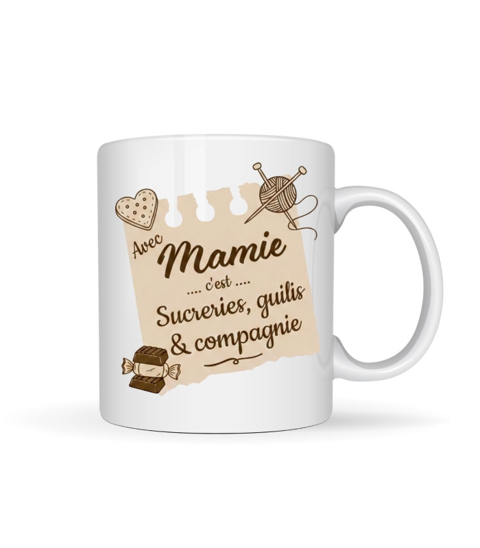 Mug Personnalisable "Sucreries, Guilis & Compagnie" – Tons Taupe & Naturel