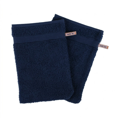 Gant de Toilette Bleu Personnalisé - Broderie Prénom ou Initiales