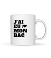 Mug personnalisé "J'ai eu mon bac"
