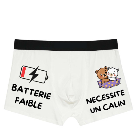 boxer homme rigolo batterie faible