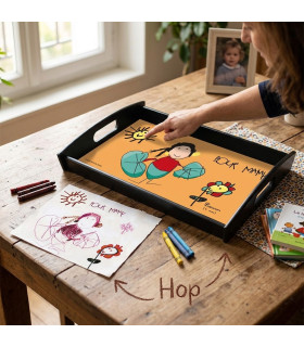 plateau bois personnalisé avec dessin enfant