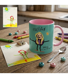 mug de couleur imprimé dessin enfant
