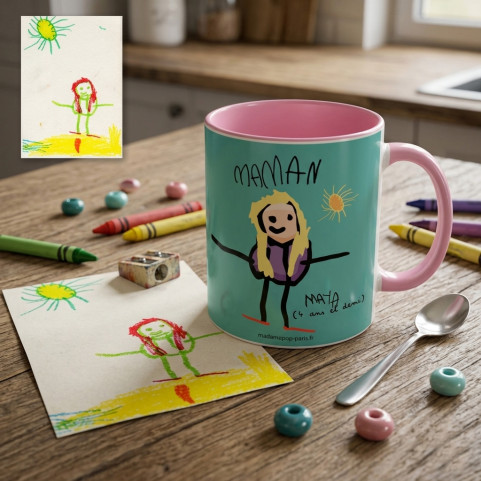 mug de couleur imprimé dessin enfant