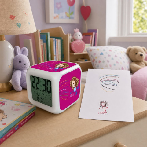 reveil personnalisé avec dessin enfant