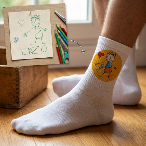 chaussettes personnalisées avec dessin enfant