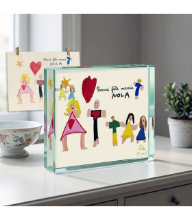 bloc plexiglas personnalisé avec dessin enfant