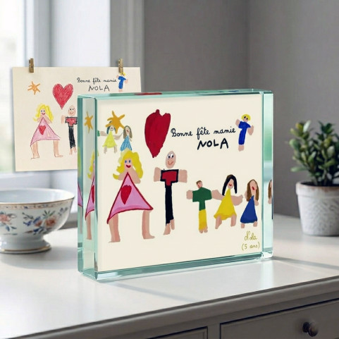 bloc plexiglas personnalisé avec dessin enfant