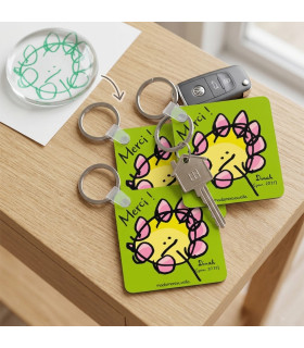 porte cle imprimé avec dessin d'enfant sublimé