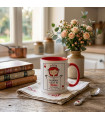 mug personnalisé reine des mamans anse rouge dessin enfant