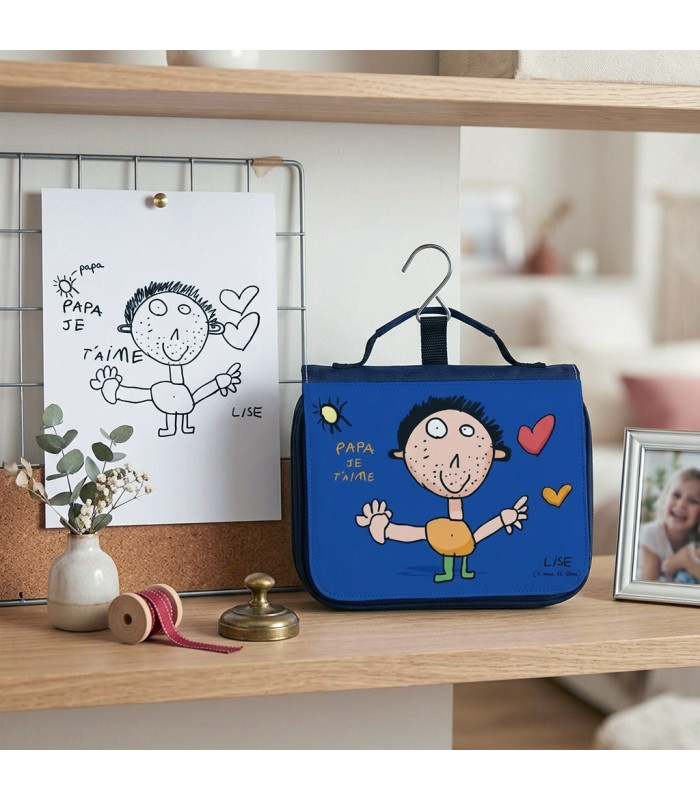 Trousse de Toilette Personnalisée Dessin Enfant - Cadeau Fête des Pères