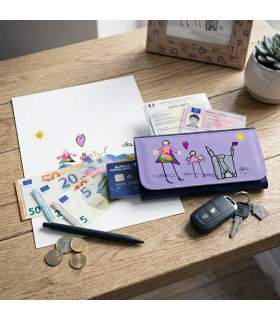 portefeuille femme personnalisé avec dessin enfant