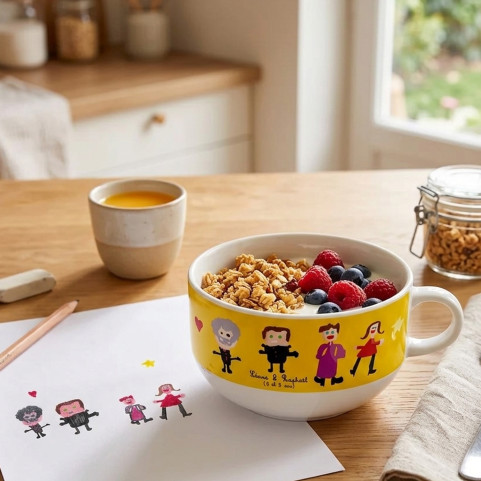 bol petit déjeuner personnalisé avec dessin d'enfant