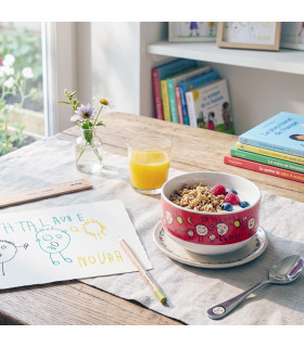 bol petit déjeuner imprimé avec un dessin d'enfant sublimé