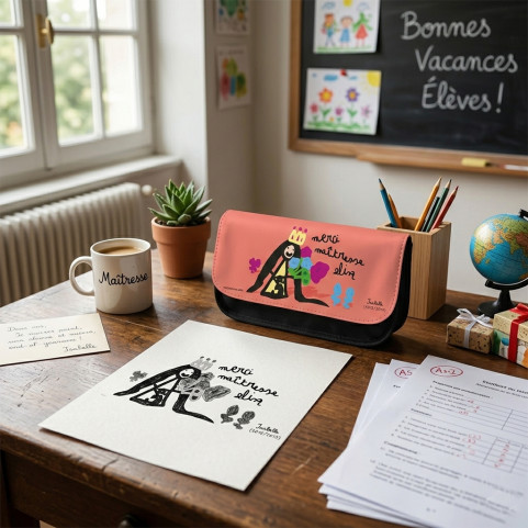 trousse pochette personnalisée avec dessin enfant