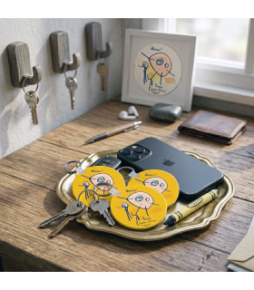lot de porte clés personnalisé avec dessin enfant