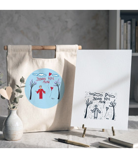 sac cabas blanc personnalisé avec dessin enfant