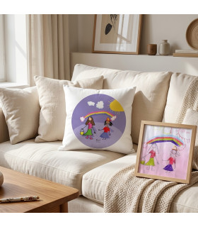 coussin personnalisé avec un dessin enfant
