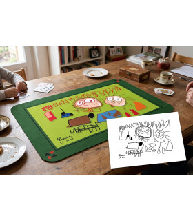 tapis de jeu de cartes personnalisé avec dessin enfant