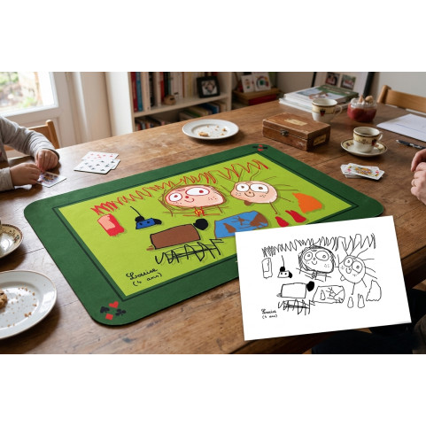 tapis de jeu de cartes personnalisé avec dessin enfant
