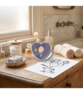 miroir de poche personnalisé avec dessin enfant sublimé