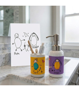kit savon et brosse à dent personnalisé avec dessin enfant