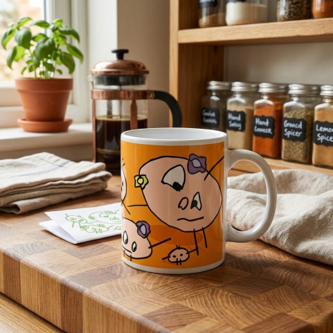 mug blanc personnalisé avec dessin enfant