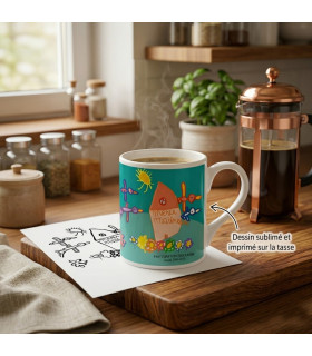 mug original imprimé avec un dessin d'enfant sublimé