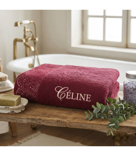 drap de bain dentelle personnalisé et brodé