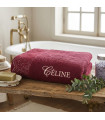 Drap de Bain avec Dentelle Brodé Prénom – Couleur Prune