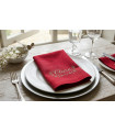 Serviette de Table Brodée Rouge - Couleur Forte et Élégante